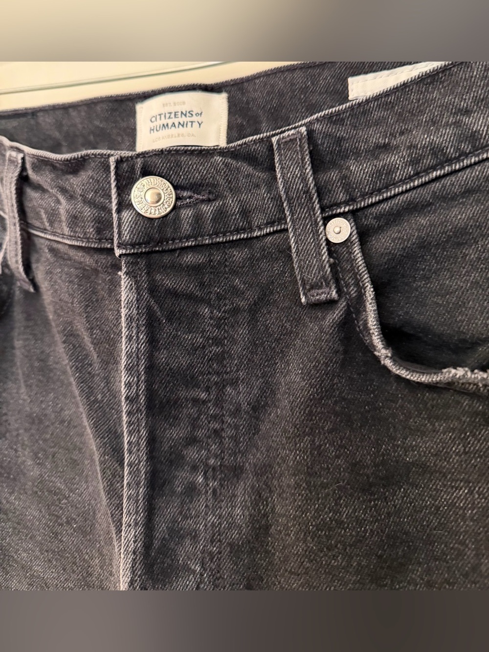 Citizens of Humanity Florence High Rise Straight Leg Jeans, Distressed Black, 25 - Picture 3 of 12